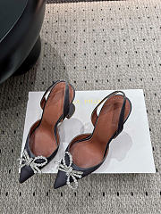 Amina Muaddi Rosie Slingback Satin Gray 9.5cm - 4