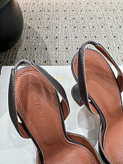 Amina Muaddi Rosie Slingback Satin Gray 9.5cm - 3