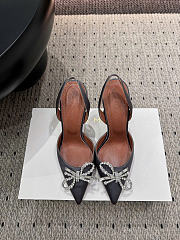 Amina Muaddi Rosie Slingback Satin Gray 9.5cm - 2