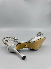 Mach&Mach Double Bow Glitter Pumps 100mm Silver  - 6