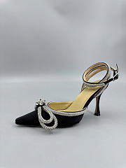 Mach&Mach Double Bow Satin Pumps 100mm Black - 6