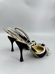 Mach&Mach Double Bow Satin Pumps 100mm Black - 5