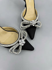 Mach&Mach Double Bow Satin Pumps 100mm Black - 3