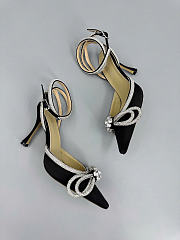 Mach&Mach Double Bow Satin Pumps 100mm Black - 2