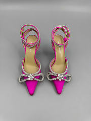 Mach&Mach Double Bow Satin Pumps 100mm Fuchsia - 1