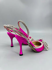 Mach&Mach Double Bow Satin Pumps 100mm Fuchsia - 6