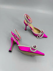 Mach&Mach Double Bow Satin Pumps 100mm Fuchsia - 5