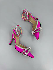 Mach&Mach Double Bow Satin Pumps 100mm Fuchsia - 3