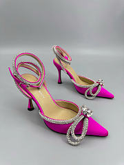 Mach&Mach Double Bow Satin Pumps 100mm Fuchsia - 2