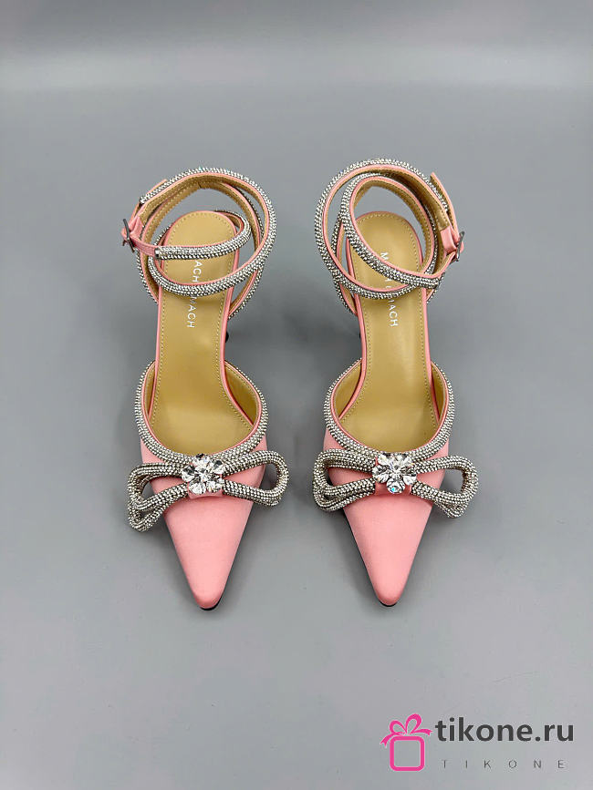 Mach&Mach Double Bow Satin Pumps 100mm Light Pink - 1