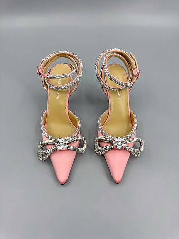 Mach&Mach Double Bow Satin Pumps 100mm Light Pink