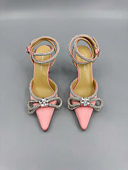 Mach&Mach Double Bow Satin Pumps 100mm Light Pink - 6