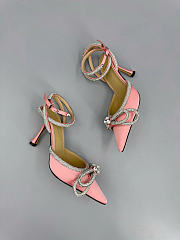 Mach&Mach Double Bow Satin Pumps 100mm Light Pink - 4