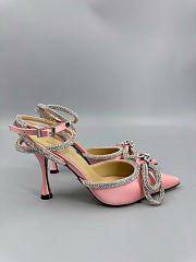 Mach&Mach Double Bow Satin Pumps 100mm Light Pink - 3