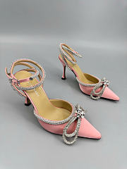 Mach&Mach Double Bow Satin Pumps 100mm Light Pink - 2