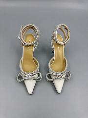 Mach&Mach Double Bow Satin Pumps 100mm White - 1