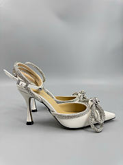 Mach&Mach Double Bow Satin Pumps 100mm White - 5