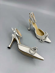Mach&Mach Double Bow Satin Pumps 100mm White - 4