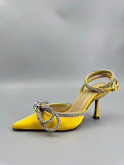 Mach&Mach Double Bow Satin Pumps 100mm Yellow - 5