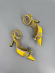 Mach&Mach Double Bow Satin Pumps 100mm Yellow - 4