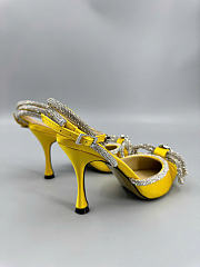 Mach&Mach Double Bow Satin Pumps 100mm Yellow - 3