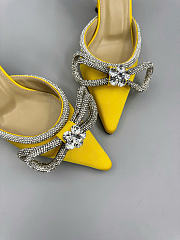 Mach&Mach Double Bow Satin Pumps 100mm Yellow - 2