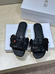 Dior Bloom Slide Black Dior Clover Embroidered Lambskin - 1