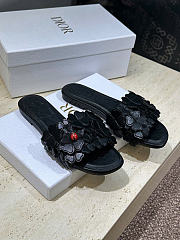 Dior Bloom Slide Black Dior Clover Embroidered Lambskin - 4