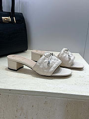 Dior Cannage Heeled Slide Beige Quilted Cannage Lambskin 3.5cm - 5