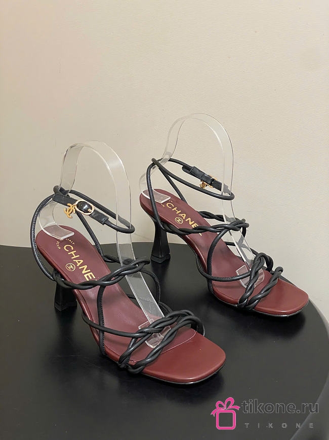 Chanel Sandals Lambskin Black 70mm G47172 - 1