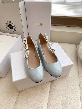 J'Adior Ballet Flat Ice Lagoon Patent Calfskin