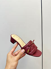 Dior Cannage Heeled Slide Burgundy Quilted Cannage Lambskin 3.5cm - 4