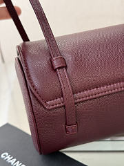 Chanel Small Bowling Bag Grained Shiny Calfskin & Gold-Tone Metal Burgundy - 20.5x10x10cm - 2