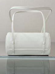 Chanel Small Bowling Bag Grained Shiny Calfskin & Gold-Tone Metal White - 20.5x10x10cm - 4