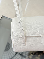 Chanel Small Bowling Bag Grained Shiny Calfskin & Gold-Tone Metal White - 20.5x10x10cm - 3