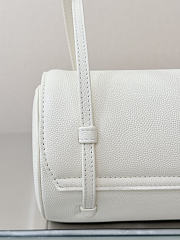 Chanel Small Bowling Bag Grained Shiny Calfskin & Gold-Tone Metal White - 20.5x10x10cm - 2