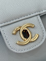 Chanel Small Bowling Bag Grained Shiny Calfskin & Gold-Tone Metal Light Green - 20.5x10x10cm - 5