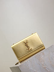  YSL Kate Small In Metallic Leather In Gold - 20x12.5x5cm - 5