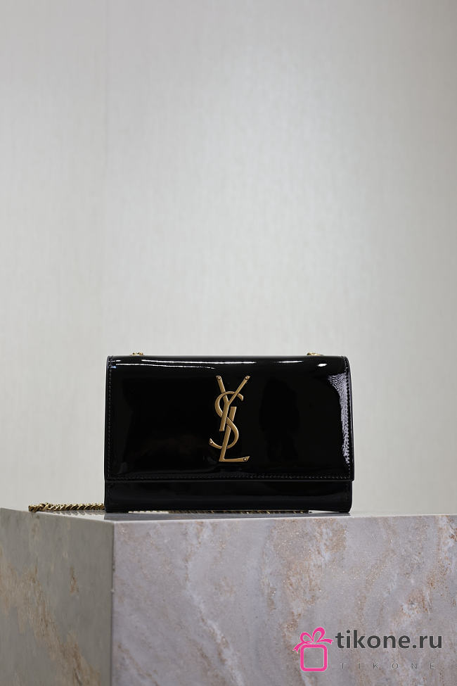 YSL Kate Small In Patent Leather Black - 20x12.5x5cm - 1