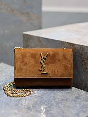 YSL Kate Small In Suede Leather Brown - 20x12.5x5cm - 1