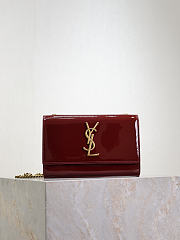 YSL Kate Small In Patent Leather Burgundy - 20x12.5x5cm - 1