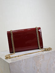 YSL Kate Small In Patent Leather Burgundy - 20x12.5x5cm - 6