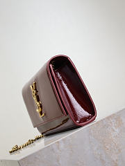 YSL Kate Small In Patent Leather Burgundy - 20x12.5x5cm - 5