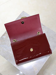 YSL Kate Small In Patent Leather Burgundy - 20x12.5x5cm - 3