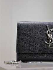 YSL Kate Small In Grain De Poudre Embossed Leather Black Silver Hardware - 20x12.5x5cm - 3