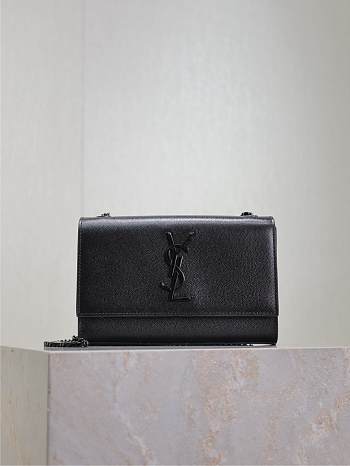YSL Kate Small In Grain De Poudre Embossed Leather Black Hardware - 20x12.5x5cm