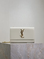 YSL Kate Small In Grain De Poudre Embossed Leather White - 20x12.5x5cm - 1