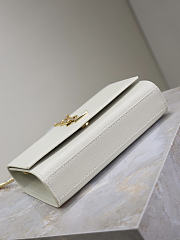 YSL Kate Small In Grain De Poudre Embossed Leather White - 20x12.5x5cm - 4