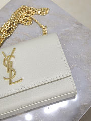 YSL Kate Small In Grain De Poudre Embossed Leather White - 20x12.5x5cm - 2