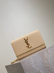 YSL Kate Small In Grain De Poudre Embossed Leather Beige - 20x12.5x5cm - 5